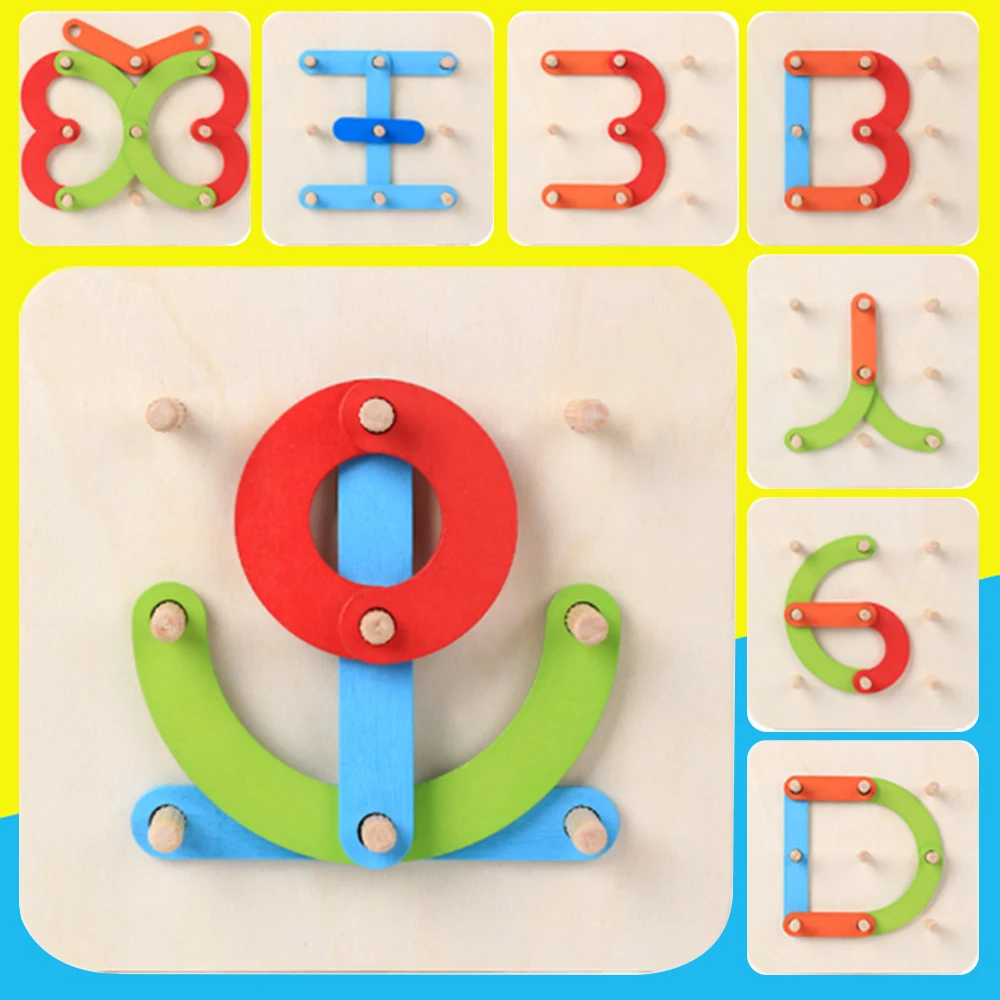 

Wooden Letter Number Assembled Blocks Toy Intellectual Children Gift Creative