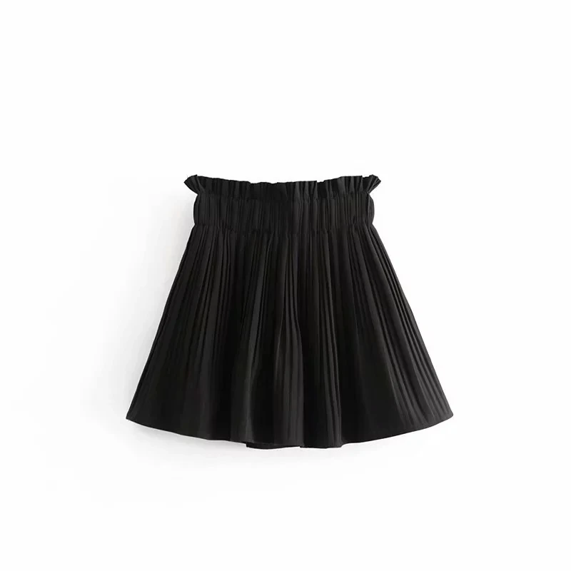 Сексуальная юбка с завышенной талией, мини-юбки женские Винтаж с текстильной отделкой из хлопка; черные клетчатая юбка в складку уличная jupe femme в Корейском стиле летняя юбка