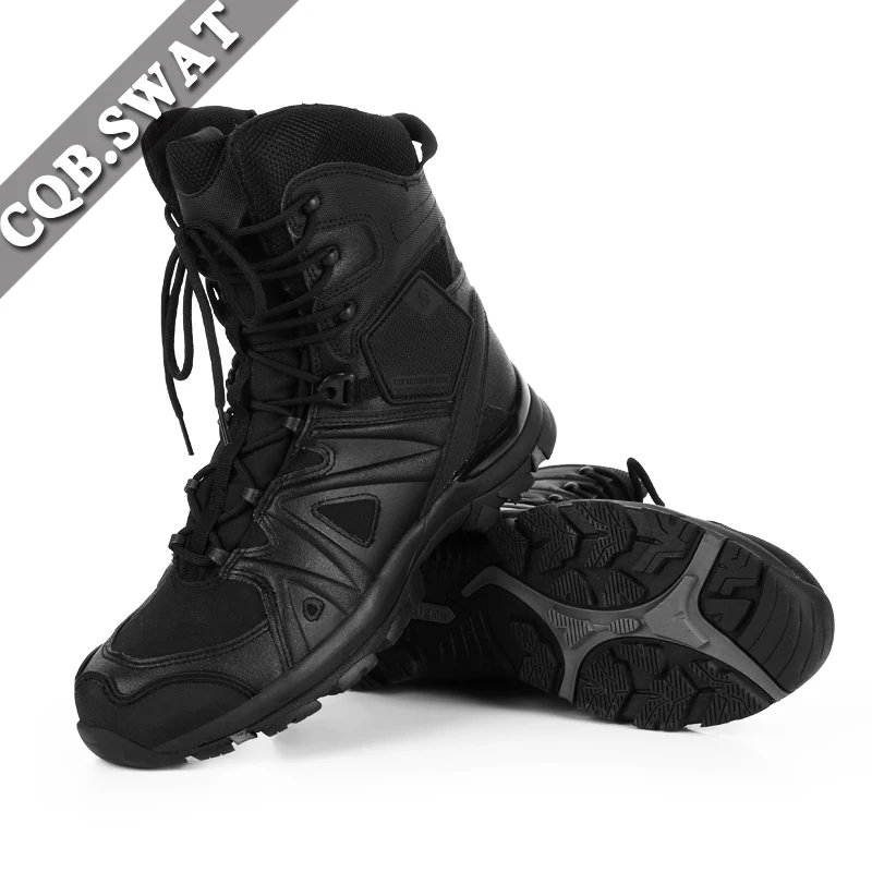 Мужские ботинки для альпинизма и пешего туризма в военном стиле; Цвет Черный; армейские ботинки на молнии из коровьей кожи; спортивные ботинки для альпинизма