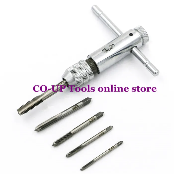 6pcs/Set T Type Thread Tap Reamer M3/M4/M5/M6/M8 Hand Machine Screw