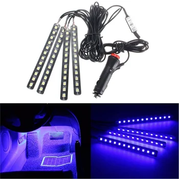 

7 Colors Light Wireless Remote/Voice Control Interior Floor Foot Cigarette LED Atmosphere RGB Neon Strip Car styling Decoration