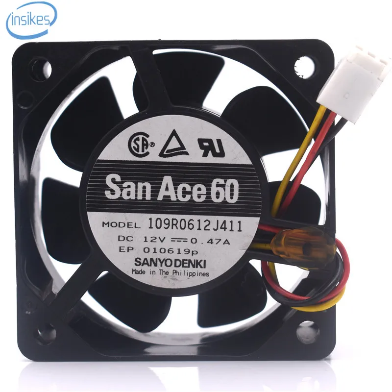 109R0612J411 Double Ball Bearing Cooling Fan DC 12V 0.47A 6025 6CM 60*