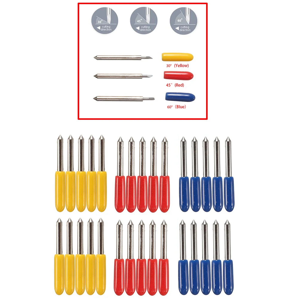 30pcs 30 45 60 Degree Roland Cricut Cutting Plotter Vinyl Cutter Knife Blades Offset