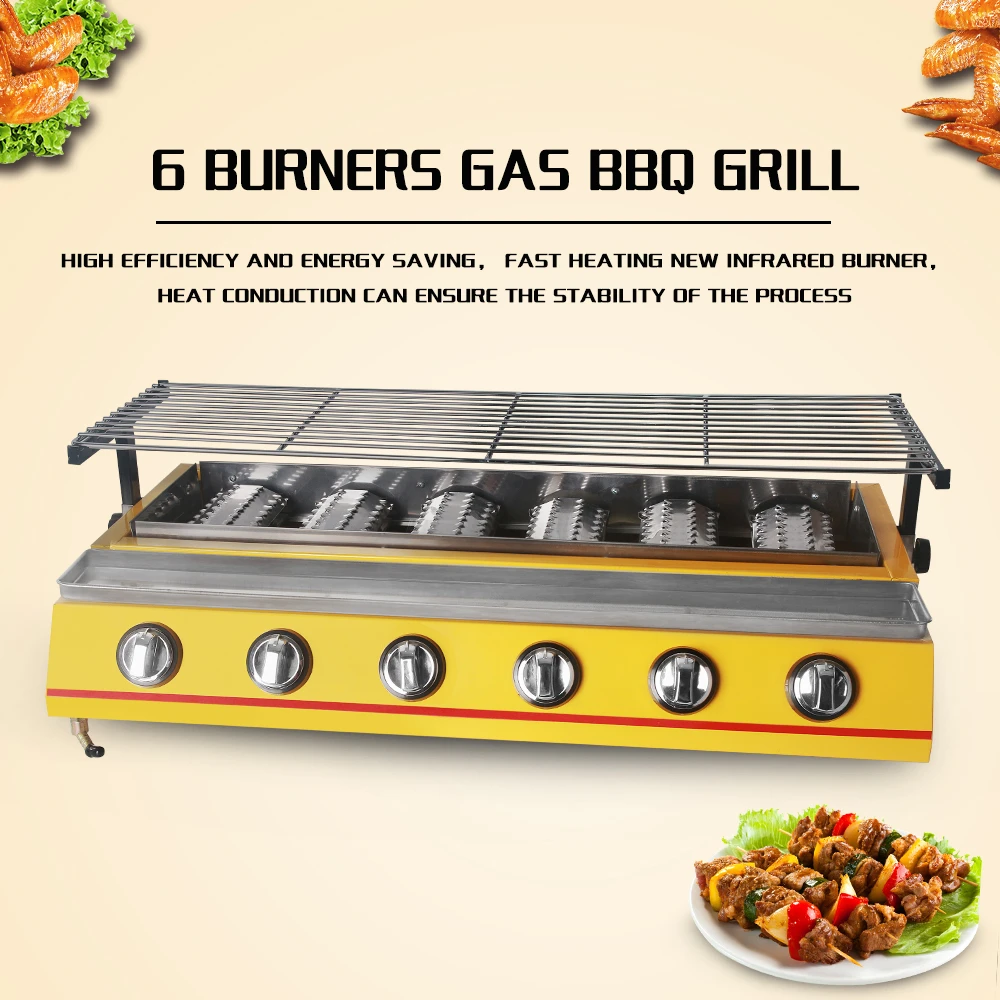 6 Big Size Burners Gas Bbq Grill Stainless Steel Barbecue Stove Outdoor Adjustable Height Fast Delivery Smokeless Bbq Grill Stainless Bbq Grillgas Bbq Grill Aliexpress