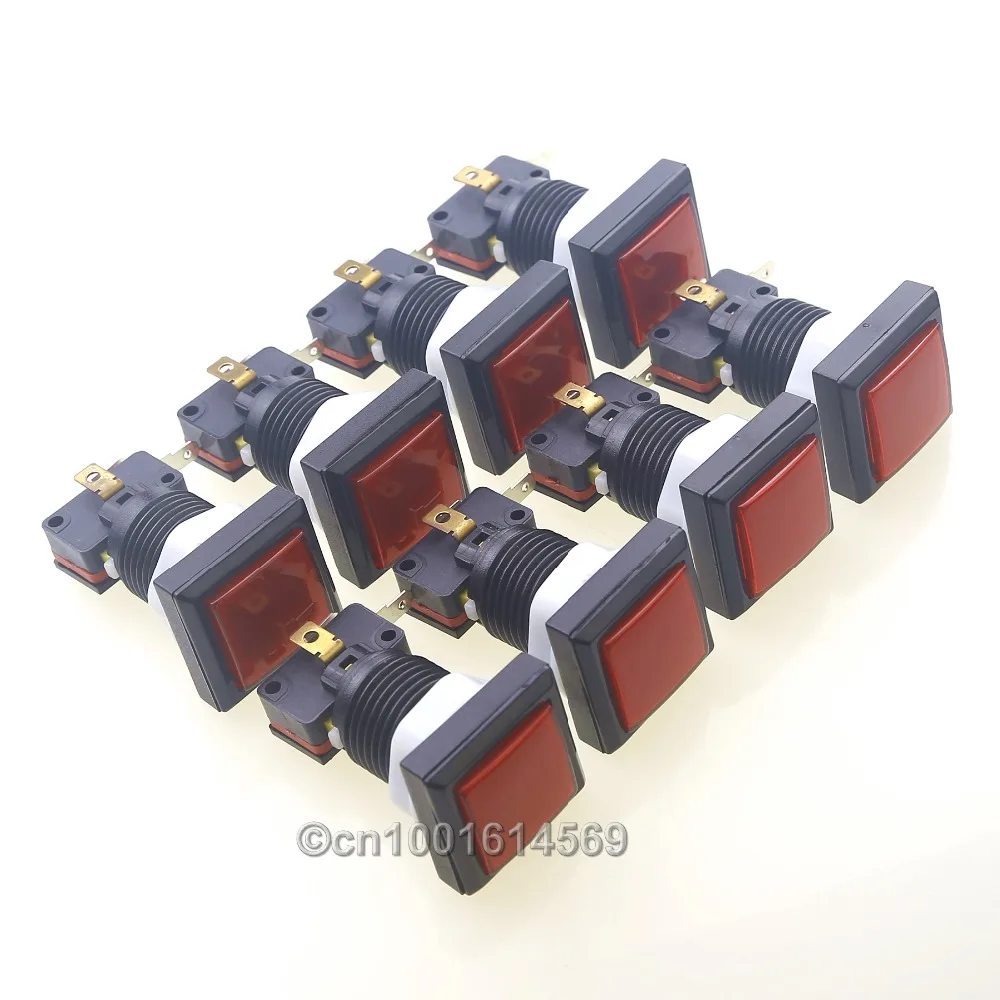 

New Reyann 8 x Square LED Illuminated Lits Push Buttons Switch For Arcade DIY Kits Controller & MAME Multicade & JAMMA Games