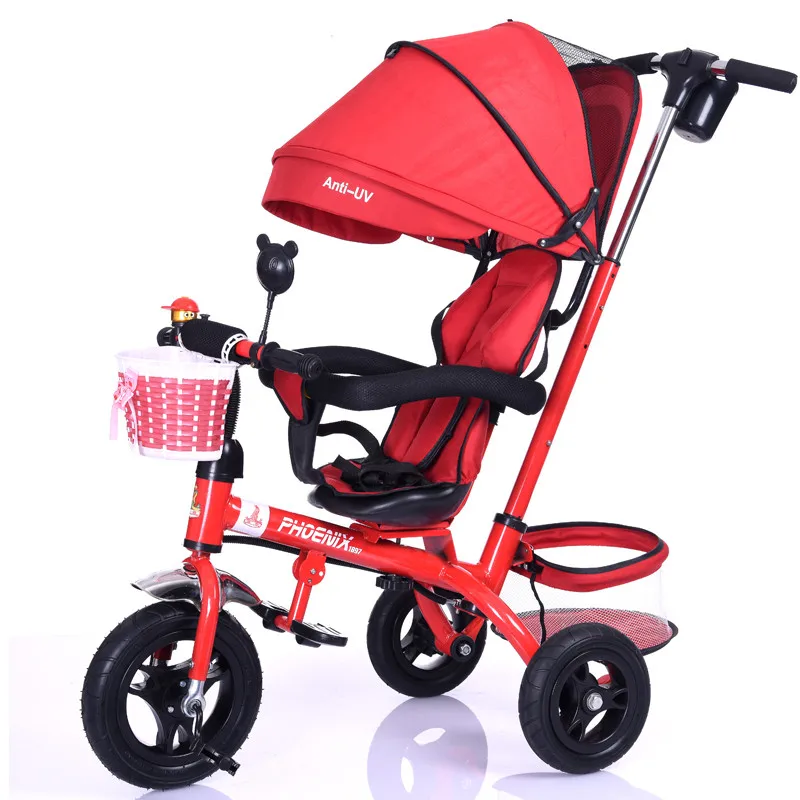 Бренд 1-6 лет Детский трицикл Высококачественный поворотный сиденье Детский трицикл велосипед детская двухместная коляска BMX детский автомобиль велосипед - Цвет: red