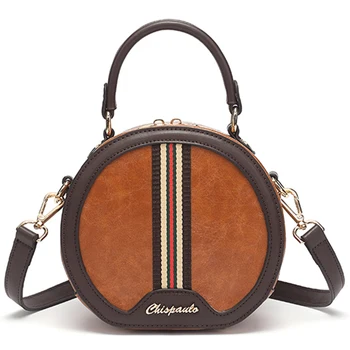 

Small Circular bag messenger bag new 2020 shoulder bag PU leather handbag CHISPAULO brand women Free fashion