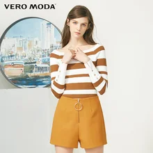 Vero Moda simple wide striped boat collar slim sweater | 318124503