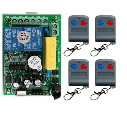 

latest AC220V 2CH 10A RF Remote Control Switch System 4X Transmitter + 1 X Receiver 2ch relay smart home z-wave