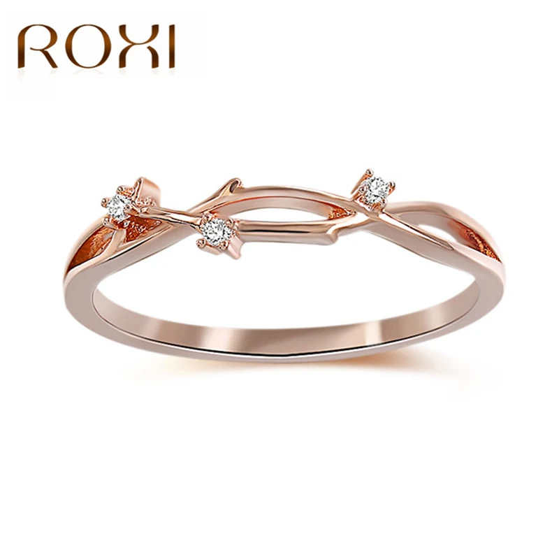 

ROXI 2018 New Fashion Rings For Women's Gift Simple Rose Gold Color Flower Ring bague Dainty Rings Wedding Jewelry anillos mujer