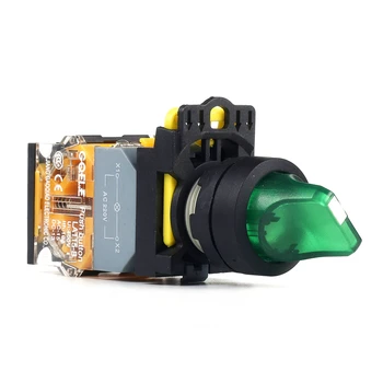 

5 PCS Push button switch Selector switch Short handle 2-Position LED Momentary Waterproof IP40 LA115-B1-11XD-R31