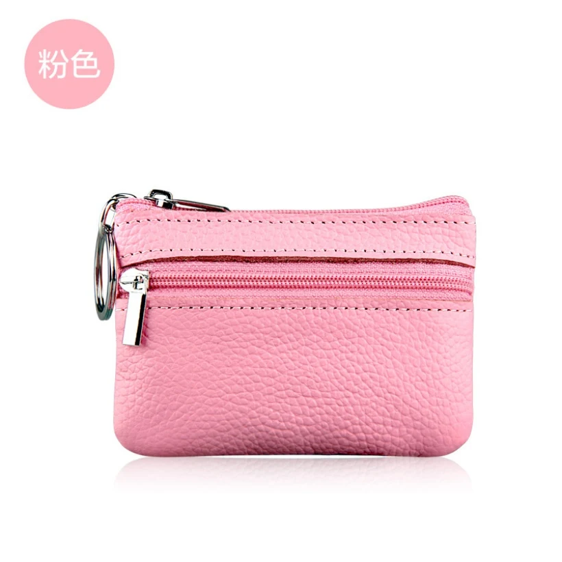 Брендовый женский маленький кошелек для мелочи из искусственной кожи на молнии, сумка для денег, чехол для ключей, мини-сумочка, карман, кошельки - Цвет: Pink