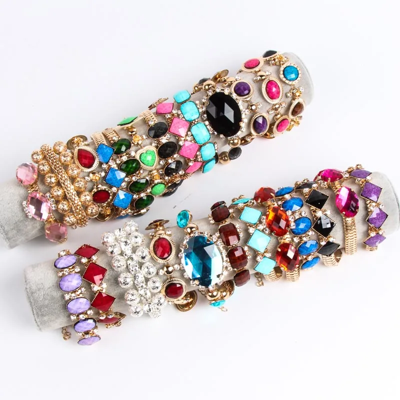 

Brand New Fashion 25Pcs/lots mix style Crystal Jewelry Alloy Charm Bracelets for Women Creative Zircon Handmade Souvenir Gift