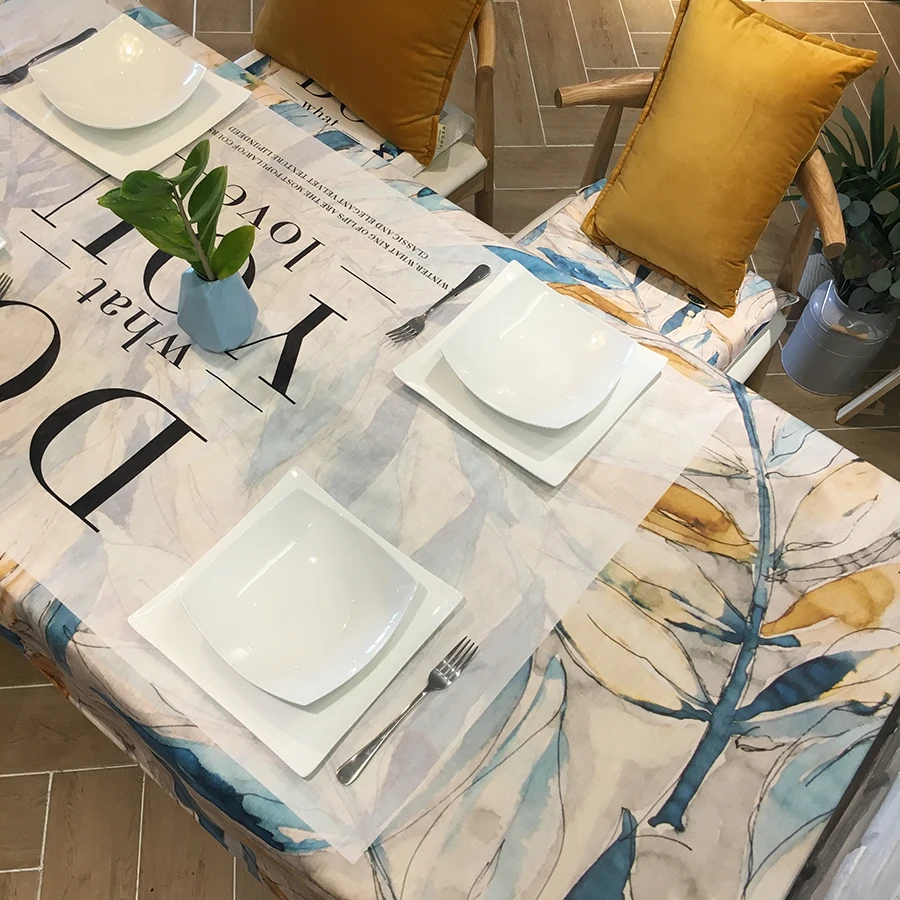 

New Design Fashion Beautiful Rectangular Tea Tablecloth Table Cover Table Cloth Deskcloth Home Decoration Blue