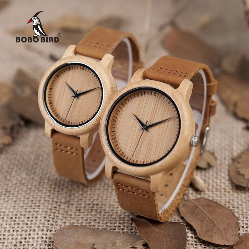 Kopen BOBO VOGEL Horloge Vrouwen relogio masculino Quartz Horloges Mannen Bamboe Hout Paar Polshorloges Ideale Geschenken Items Drop Verzending