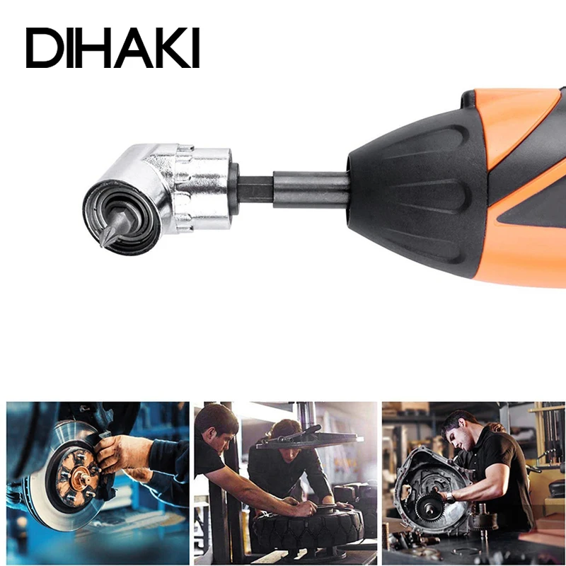 

105 ° Right Angle Drill Bit Extension 1/4-inch Hex Drive Drill Bit Power Socket Screwdriver Tool Accessory Holder Adaptor