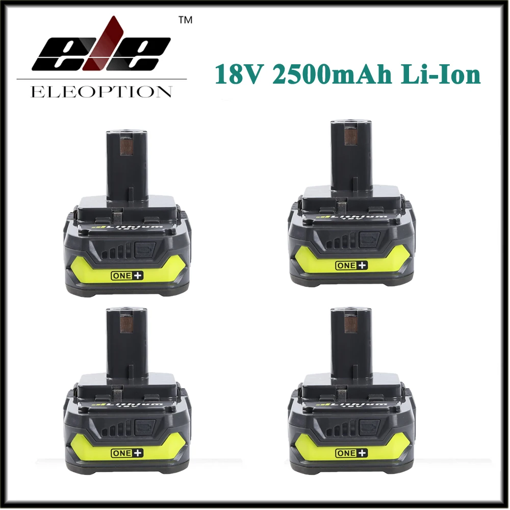 

4x 18V 2500mAh Li-Ion Rechargeable Battery For Ryobi RB18L25 One Plus for power tool P103 P104 P105 P108