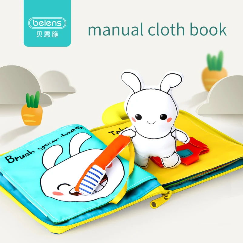 

lalababy Soft Cartoon Quiet Cloth Books For Newborn Children Baby Cloth Book Early Learning