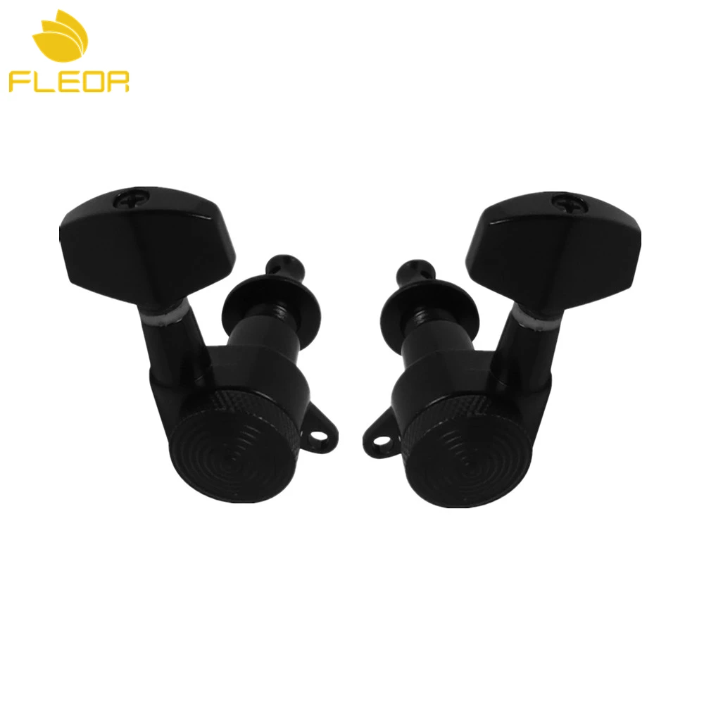 

FLEOR 2PCS Auto Locked String Acoustic Electric Guitar Tuning Pegs Machine Heads Locking Tuners Black 1L1R