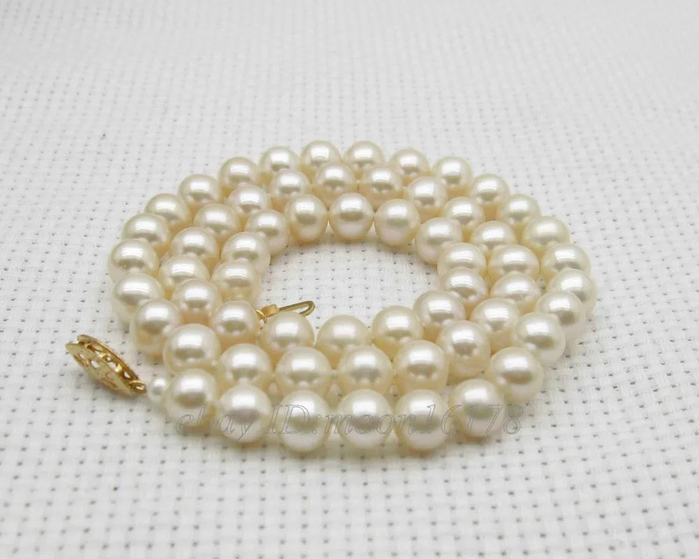 

fast 7-7.5mm White AAA Grade Akoya Genuine Pearl Necklace 17