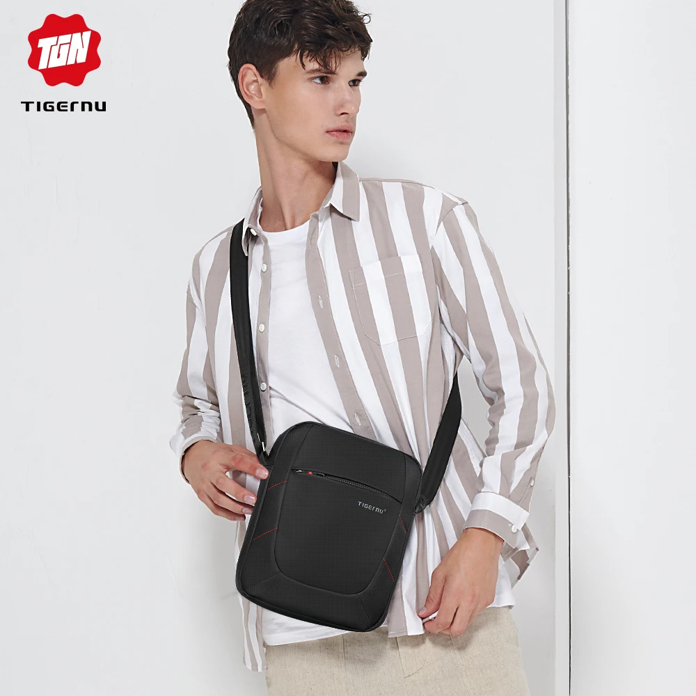 Tigernu العلامة التجارية حقيبة كتف للنساء MessengerBag الرجال 10 بوصة الأسود الرجال حقيبة Crossbody أكياس حقيبة يد صغيرة عارضة الأعمال