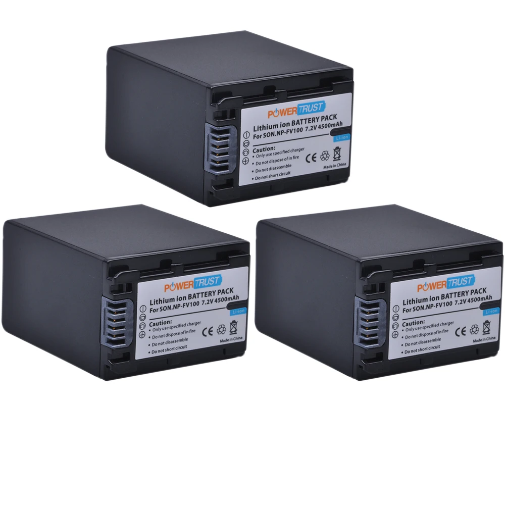 3Pc 4500mAh NPFV100 NP FV100 Аккумулятор для Sony DCR DVD103 XR100 HDR XR550/E XR350/E|Цифровые аккумуляторы| |