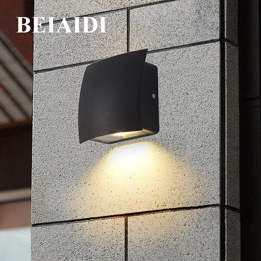 

BEIAIDI 5W Modern Minimalist Waterproof Wall Lamp Outdoor Garden Fence Porch Light Villa Courtyard Gateway Corridor Wall Light
