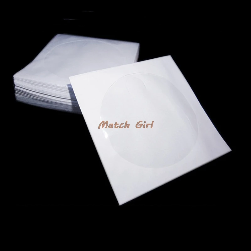 100pcs 12.5*12.5cm White Square Disc CD Sleeve Kraft Paper DVD Bag