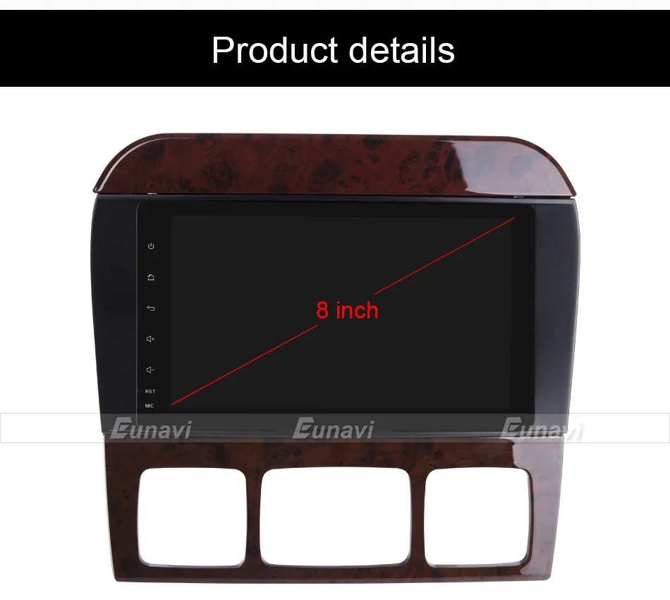 Discount Eunavi 4 Core 2 Din Android 7.1 Car Radio Stereo Player GPS Navigation For Mercedes-Benz S-Class W220 CL-Class W215 Bluetooth 25