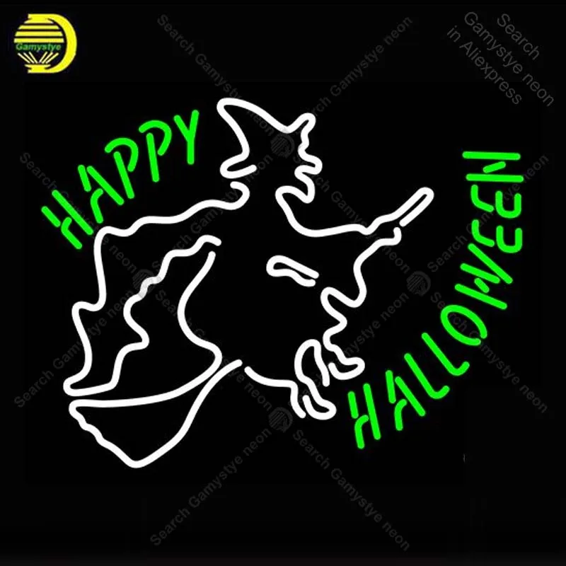 #*Cheap Neon Sign Happy Hallowe Neon Bulb sign handcraft restaurant Display Beer Bar neon signboard Celebrate light anuncio luminos
