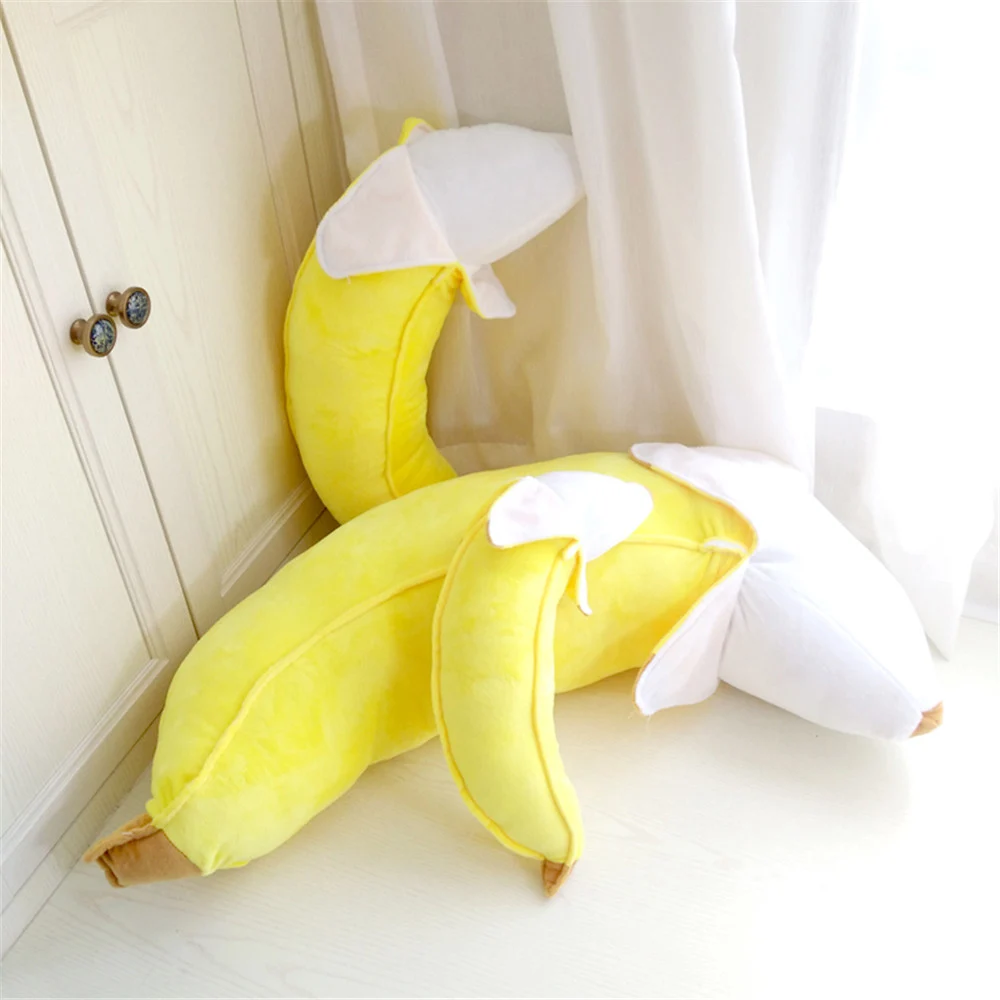 Giant big Yellow Banana Plush Pillow Stuffed Realistic Fruit Toys cushion 39'' 