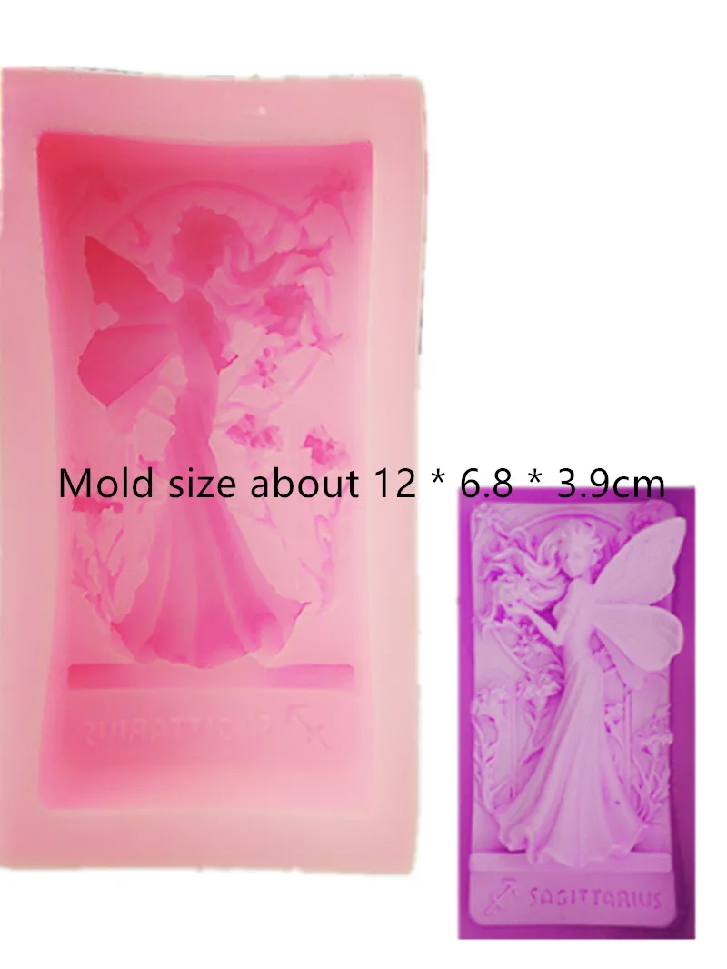 

2D Angel Fairy Pattern Square Soap Mold handmade Craft Soap Making Silicone Mold