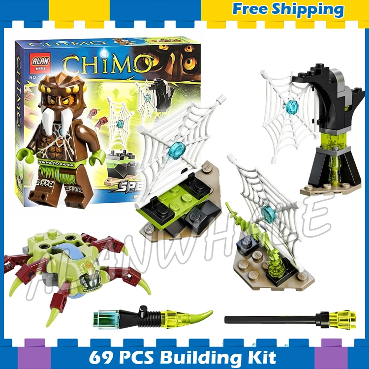 

69pcs Speedorz Series Web Dash Sparratus Spider 10082 Model Building Blocks Assemble Children Gifts sets Compatible With Lego
