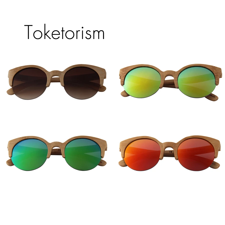Uv400 Trendymate Halb Sonnenbrille gold brown Holz Toketorism rot Bambus Grün 2102 Schutz Gläser Strahlung Rahmen Handgemachte YqHTwA