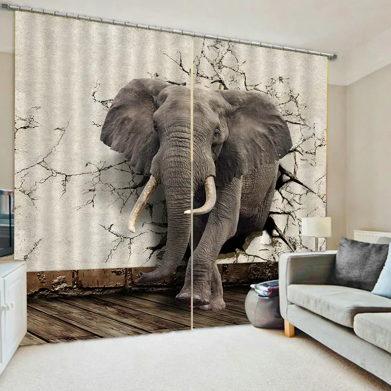 3D Печатные шторы для гостиной и спальни Cortinas Para Sala De Estar Beast и естественное изображение на заказ