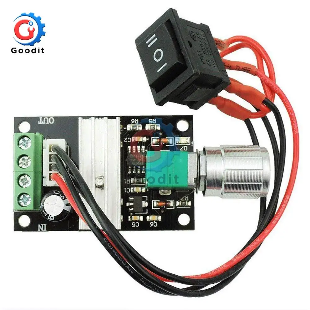 DC 6 V 12 V 24 V 28 V 3A 80 W PWM регулятор скорости двигателя Регулятор регулируемой переменной обратной скорости переключатель потенциометра