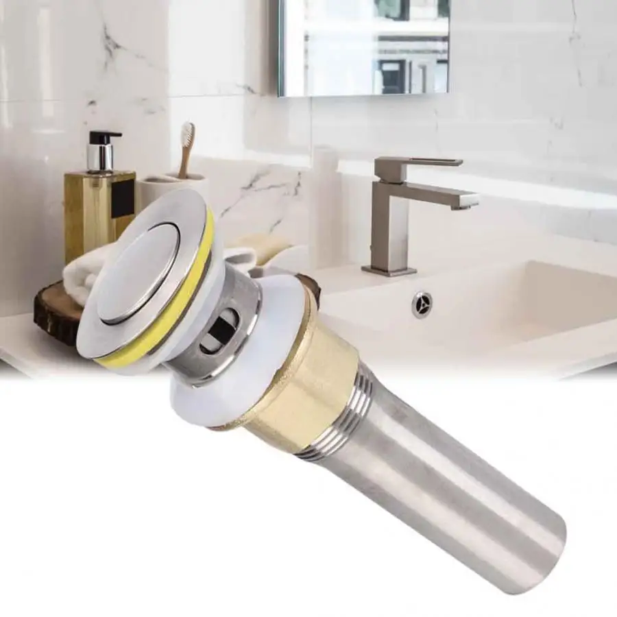 

Stainless Steel Basin Water Drain Drainer Home Bathroom Draining Water Tool with Overflow Hair Catcher Stopper Sink Strainer