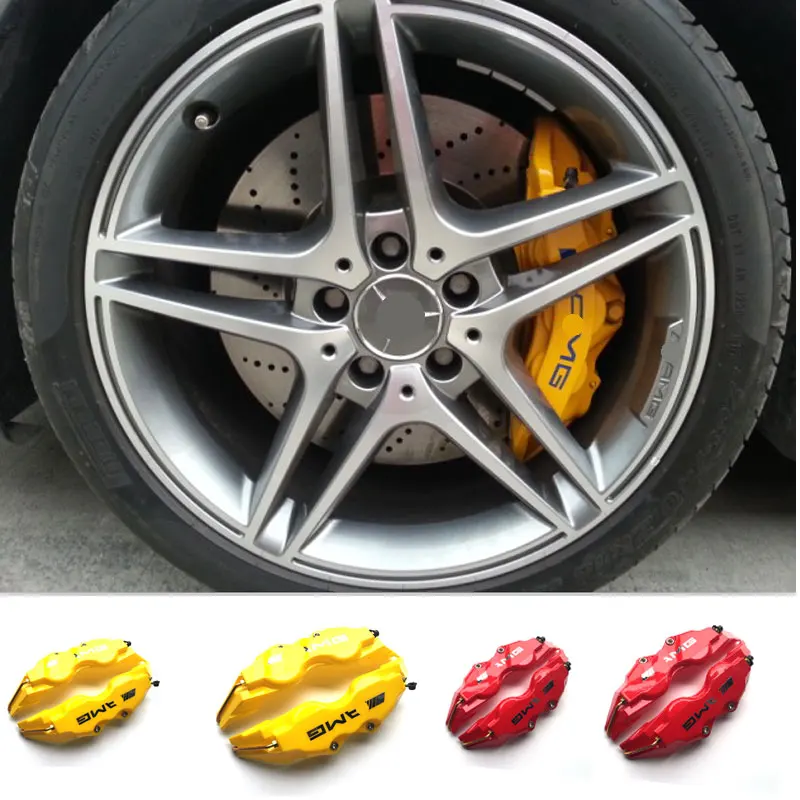 4X Front and Rear Caliper Brake Cover Mercedes Amg Red Yellow 2 colors