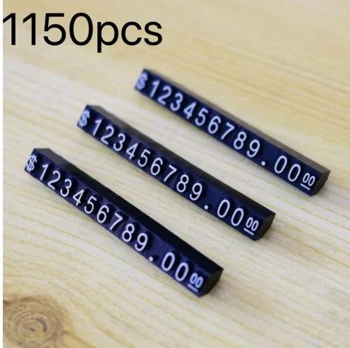 

1150pcs/lot 56x6x6mm Jewelry Garment Miniature Combined Digital U.S.Dollar Price Card Tags