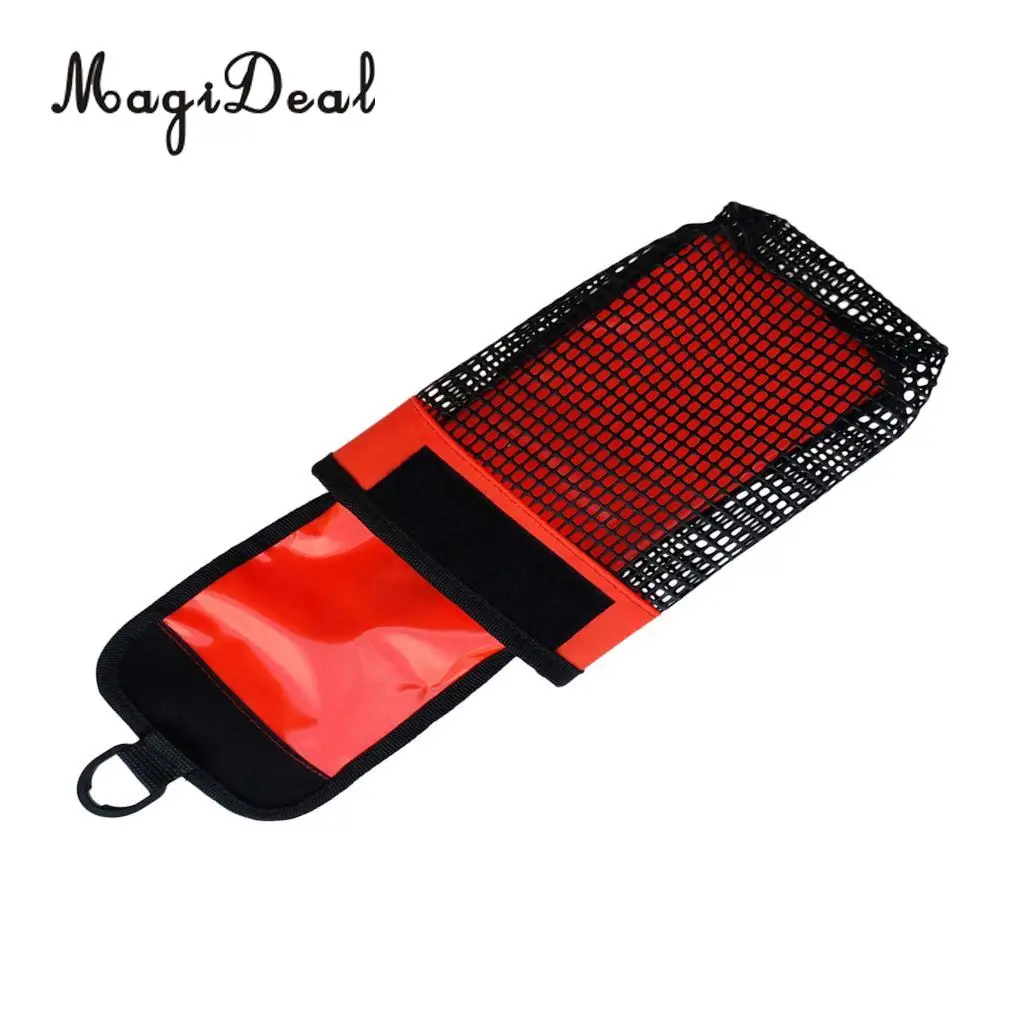 Heavy Duty Dive Finger Spool Reel & SMB Safety Marker Buoy Mesh Gear Bag Carrier Pouch & Swivel Clip for Scuba Diving Snorkeling