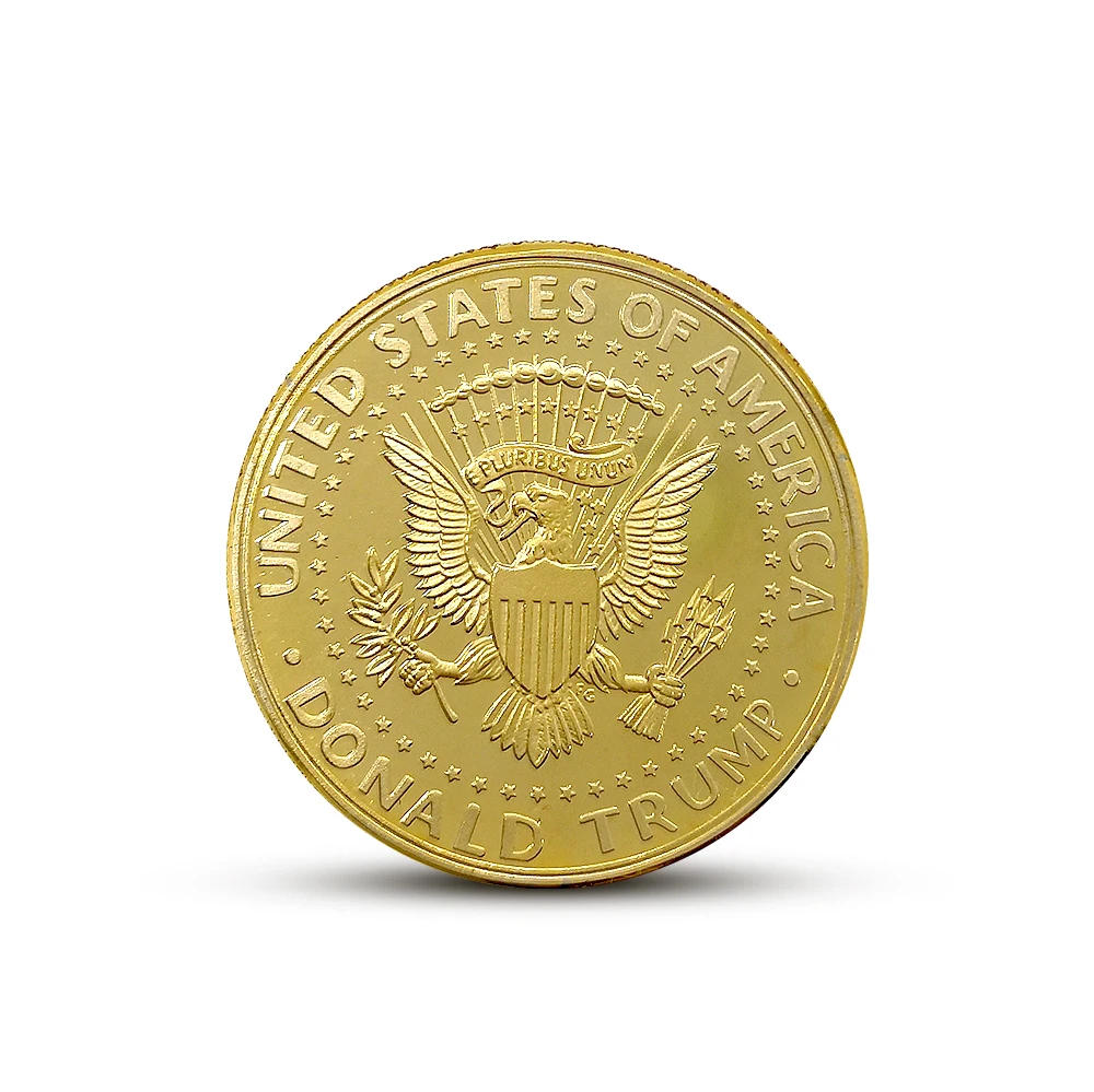 Монета с черепом US Challenge Coins Дональд Трамп значок Золотая Серебряная монета