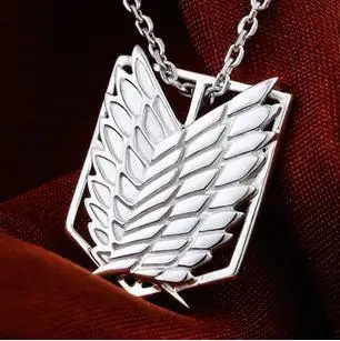 

Anime Attack on Titan Scouting Legion 925 Silver Necklace Pendant - Free Shipping Wholesale