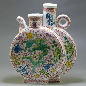 

Chinese unique colored porcelain vase W dragon, home decor, free shipping