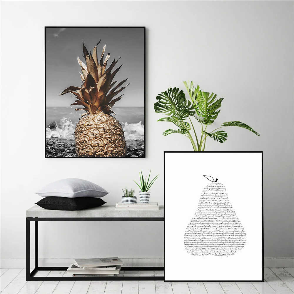 Nordic Style Kids Decoration Pineapple Pear Poster Prints Canvas Painting Wall Pictures for Living Room Baby Decor Art | Дом и сад