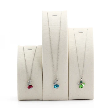 

3 pcs Creative Arc Linen Necklace Display Holder Pendant Display Bust Linen Pendant Display Stand