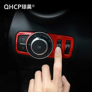 

QHCP ABS Headlight Switch Decorative Frame Cover Car Head Light Sticker Colors Automobile Interior Special For Alfa Romeo Giulia