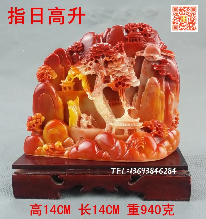 

Hand engraving Artwork Shoushan stone carving stone lotus feng shui ornaments student transportation industry to get promoted so