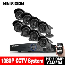 Home 8CH CCTV DVR System AHD DVR 1080P 2.0 Megapixels Enhanced IR Security Camera 3000TVL CCTV Camera Security System NO HDD