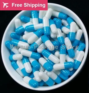 

0# 1# 2# 1000 pcs / lot.blue-white colored hard gelatin empty capsules, hollow gelatin capsules ,joined or separated capsules