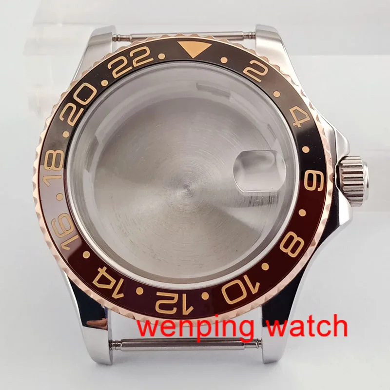 

40mm Sapphire glass coffee black bezel Watch Case fit ETA 2836 MIYOTA 8215 Mingzhu 2813 Automatic movement